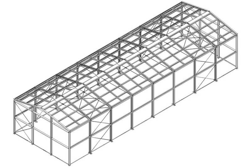Цех для изготовления строительного крепежа размерами 12,00х22,50х4,20 м
